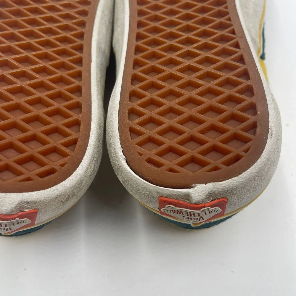Vans Era Pro Skate Shoes Teal Yellow Suede Canvas Men Size 10.5‎ Low Top